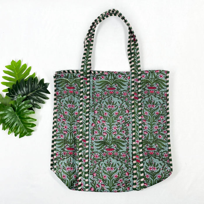 Olive Floral Print Tote Bag Eco-Friendly Shopping Bags Style for Every Occasion