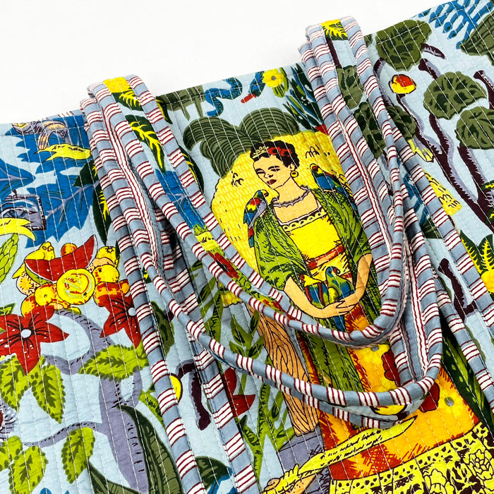 Grey  Frida Kahlo Print Tote Bag: Eco-Friendly & Versatile for Every Occasion