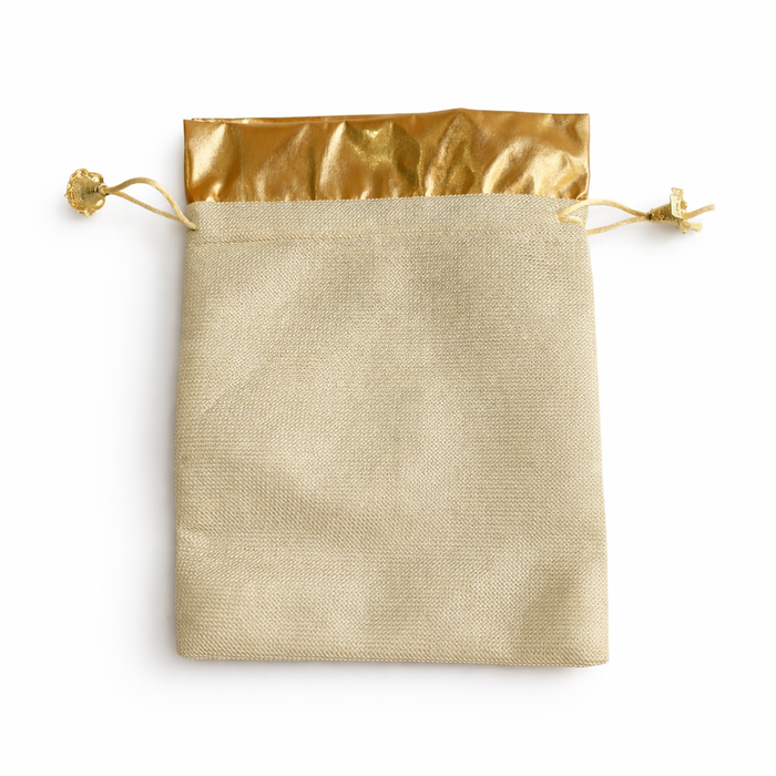 Gold Accent Potli Bag – Wedding Favor Pouch