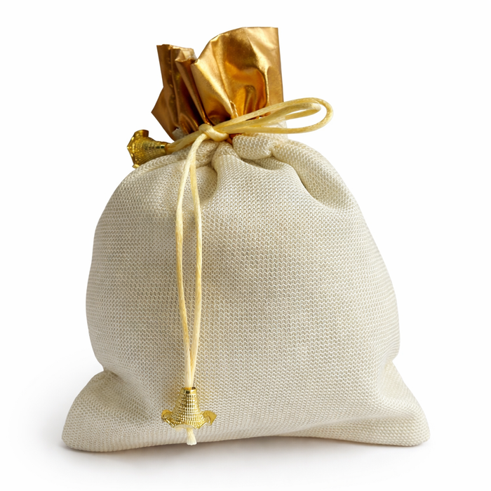 Gold Accent Potli Bag – Wedding Favor Pouch