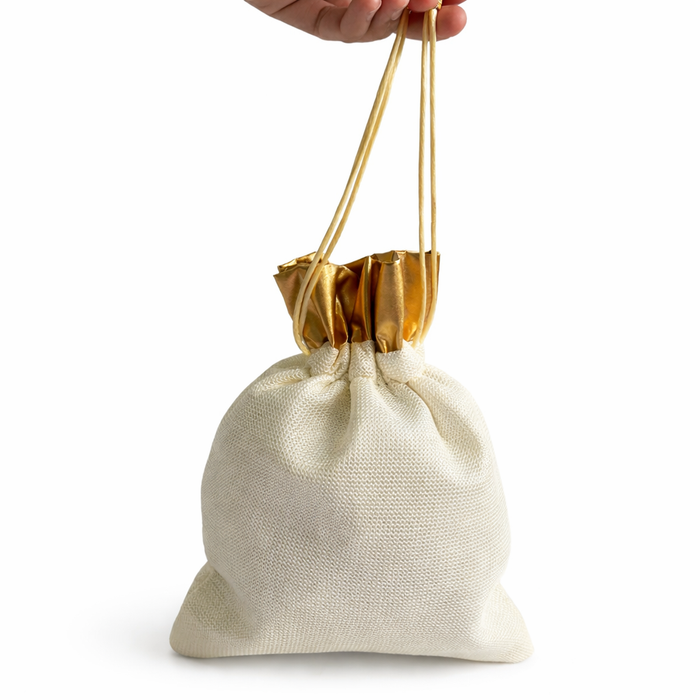 Gold Accent Potli Bag – Wedding Favor Pouch